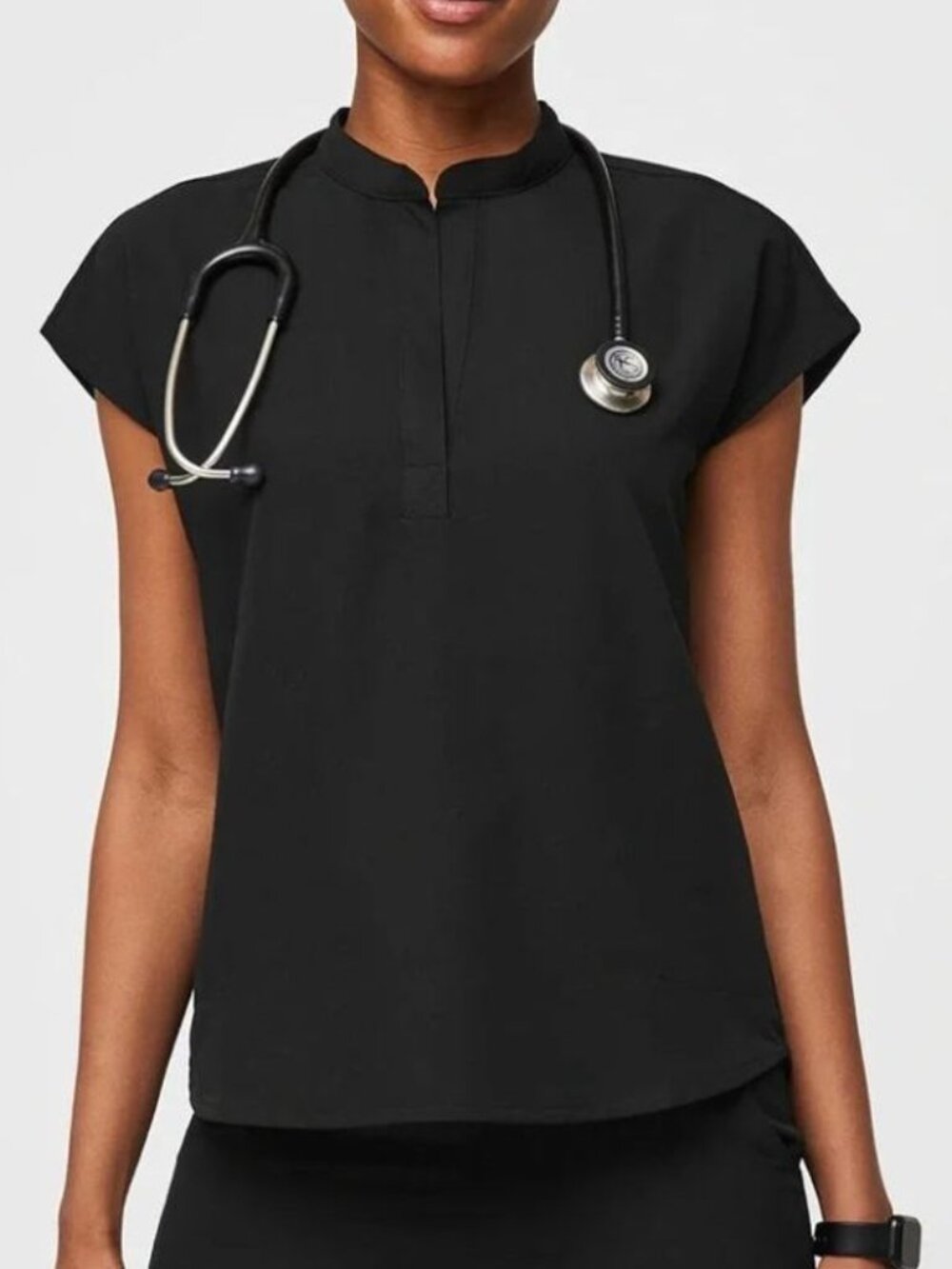 FIGS Technical Rafaela Oversized Scrub Top Black L